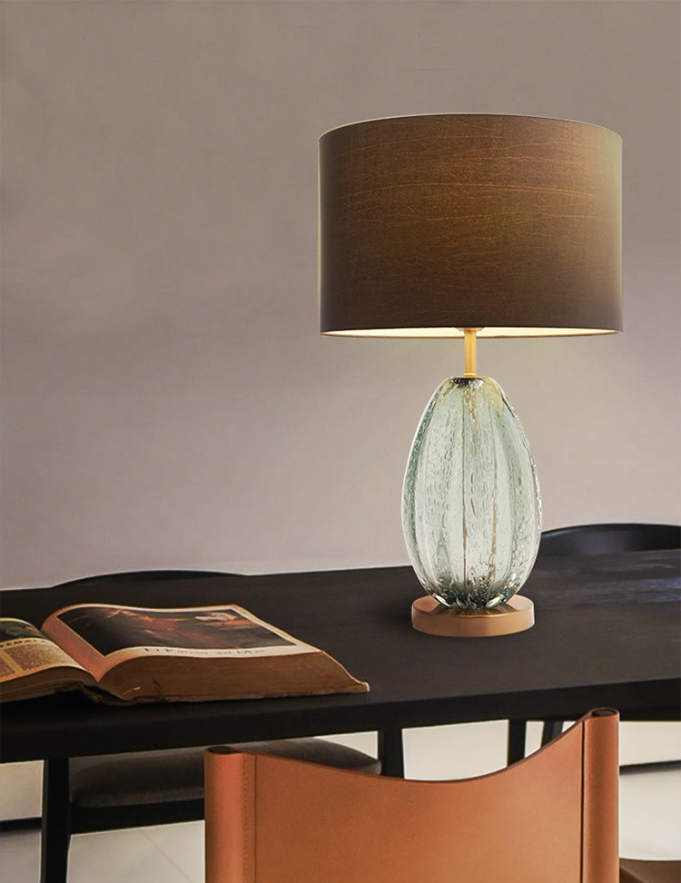 简约现代大理石简约新美式家用客厅台灯玻璃布艺卧室床头花瓶灯