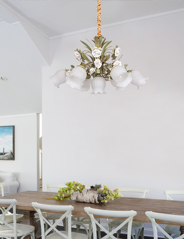 欧式田园风格吊灯温馨浪漫客厅灯饰乡村吊灯多头吊灯书房清吧奶茶店