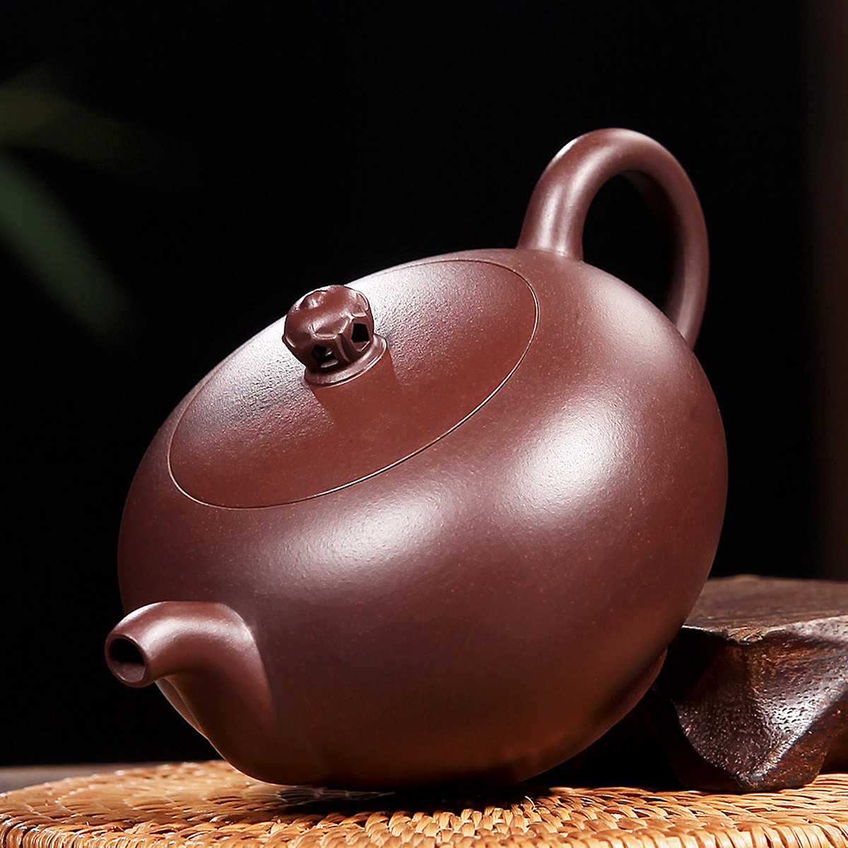 国工方艳玲紫砂壶 紫朱泥掌珠壶260ml 宜兴原矿手工紫砂壶 功夫茶具