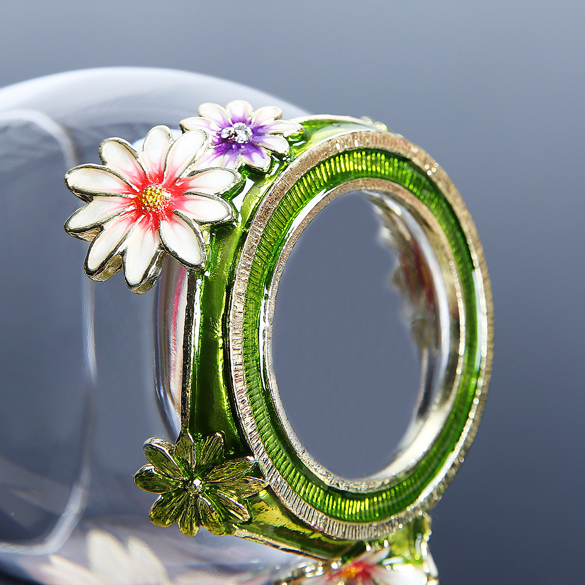 绿把雏菊珐琅彩玻璃杯280ml 男女家用办公室咖啡杯牛奶杯泡茶杯子水杯