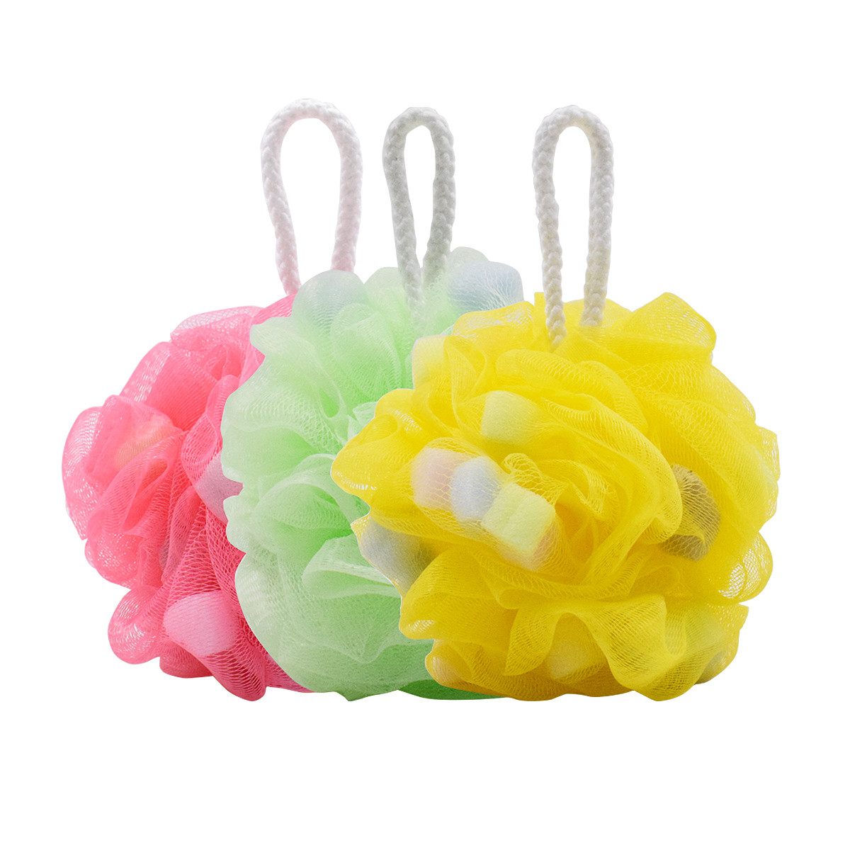 海绵颗粒沐浴球浴花洗澡球洗澡用品轻柔洗浴球1只随机色