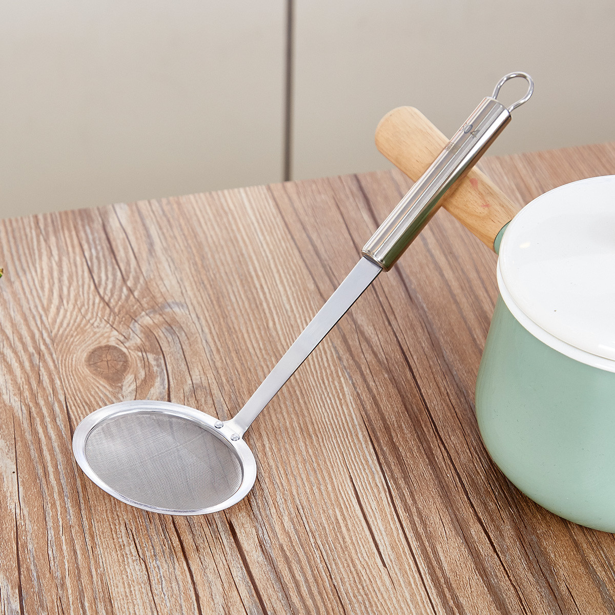 304不锈钢漏勺油脂过滤网隔油滤油勺筛网捞渣撇油去沫刮油勺