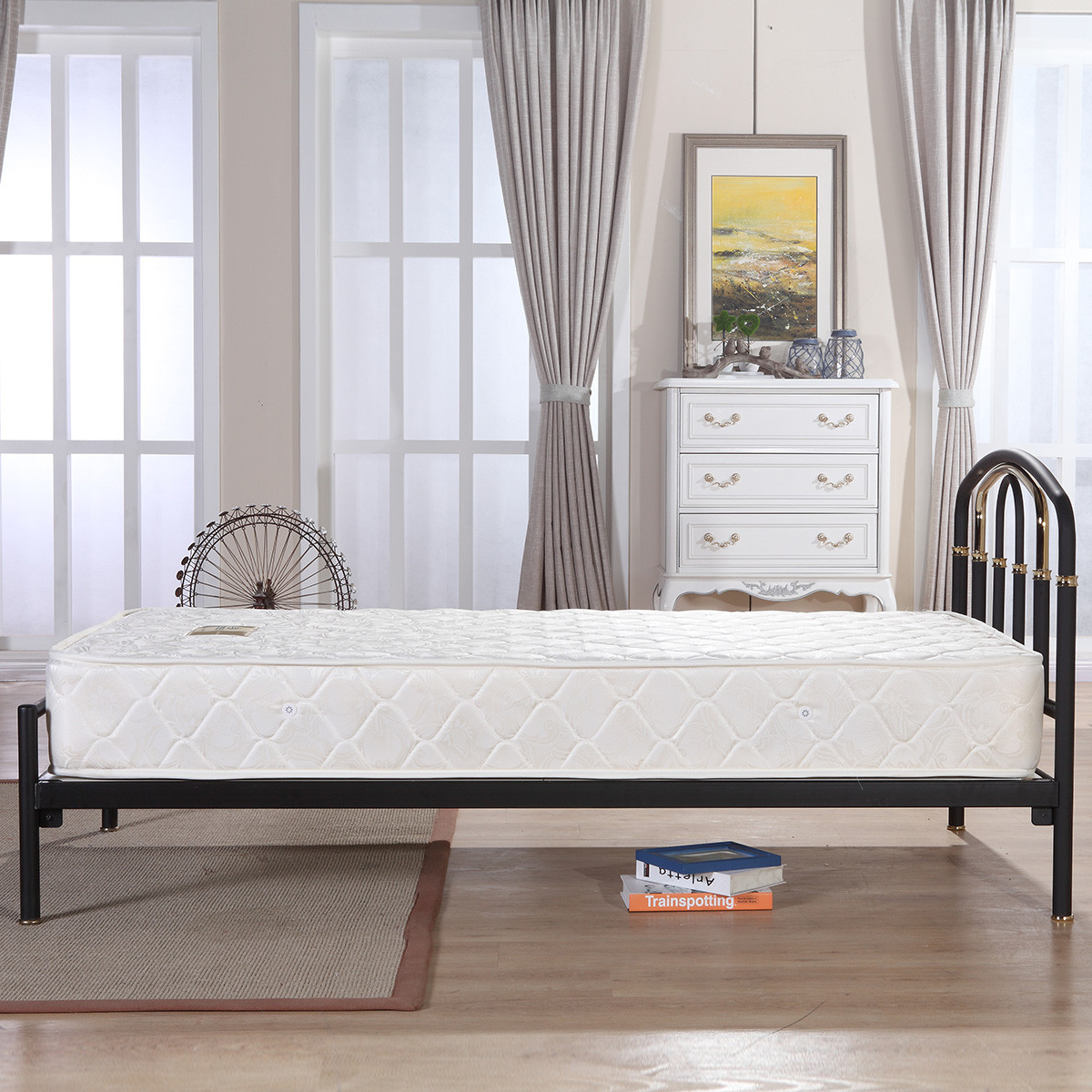 天坛家具铁艺床单人床现代简约1.0m1.2米高低架子环保钢管铁床