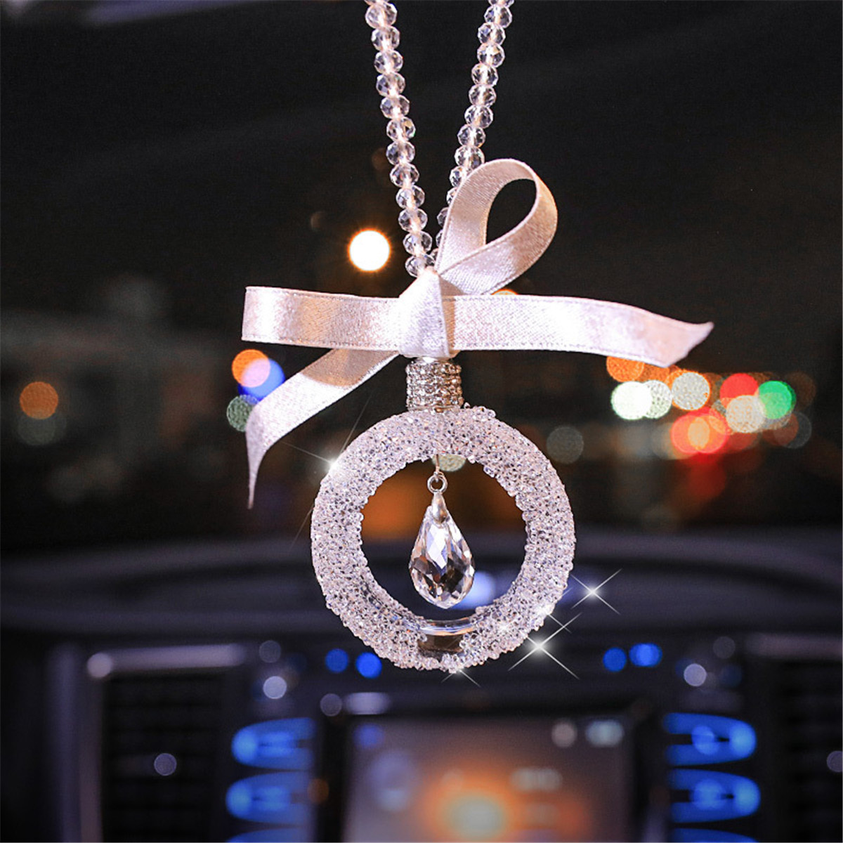 d-k汽车内饰挂件水晶唯美水滴车饰 星型吊坠饰品纯手工镶嵌color水晶