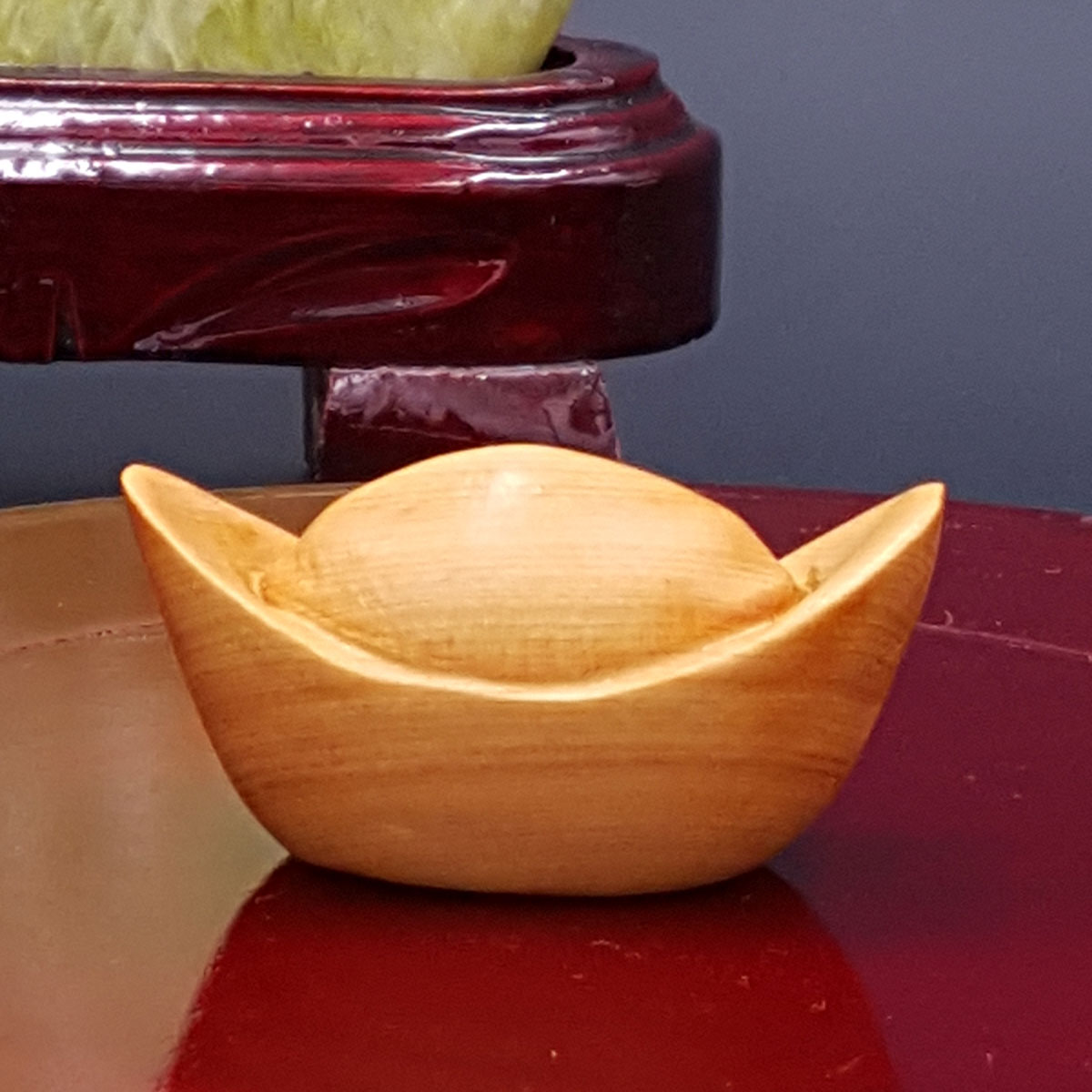 艺术家 崖柏木雕塑作品 元宝 实木摆件吉祥把玩办公室书房雅品木饰6.