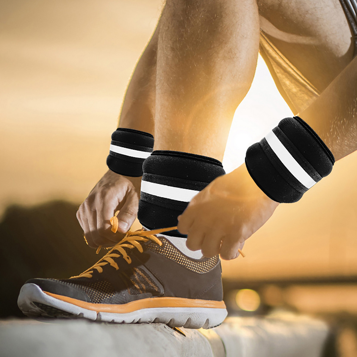 【对装】绑腿沙袋负重跑步绑腿沙包男女健身训练夜跑反光负重装备