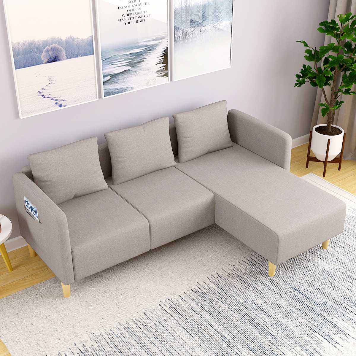 北欧风格现代简约整装l型大小户型组合布艺沙发