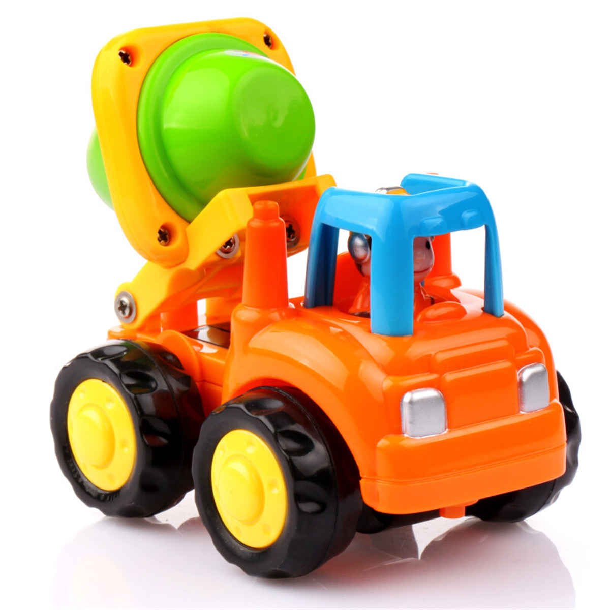 汇乐玩具汇乐工程车挖掘机无回力惯性小汽车儿童搅拌铲车玩具车