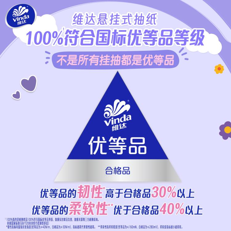 维达 【加大M码】6大提悬挂式抽纸棉韧4层挂墙式大包餐巾卫生擦手纸