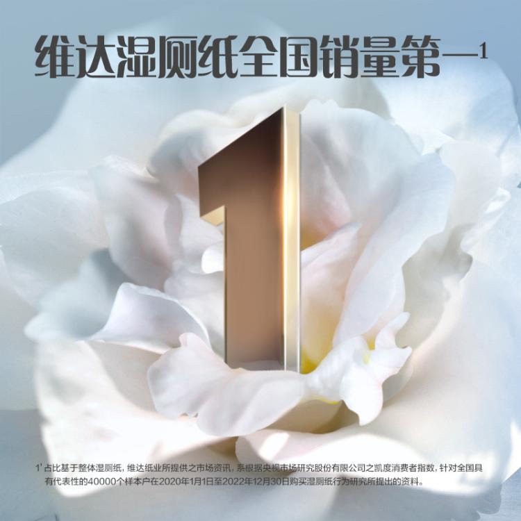 维达 【400片】维达山茶花湿厕纸80片5包家庭装可冲实惠厕纸带盖整箱