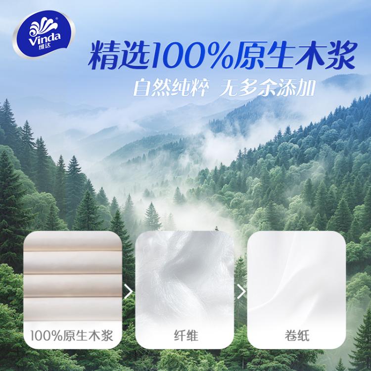 维达 【200g大卷】蓝色经典有芯卷纸20卷4层加厚家用卫生厕所手纸提装