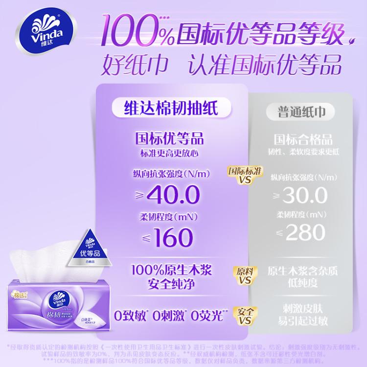 维达 【整箱发20包】M码4D1张顶2张棉韧立体美20包家庭纸整箱-新旧混发