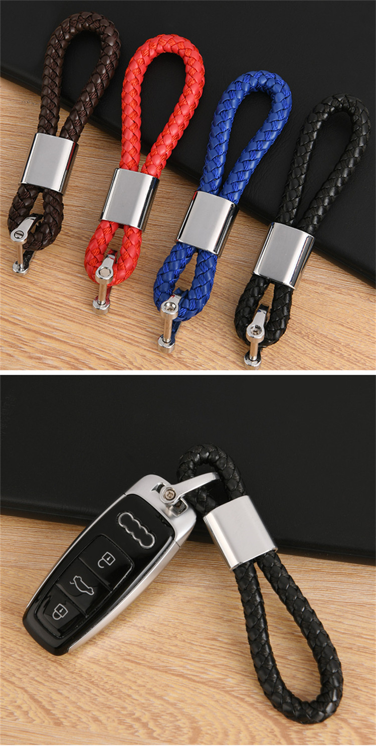 汽车钥匙扣编织绳男士腰挂件女士通用防丢长绳钥匙链圈汽车内饰品