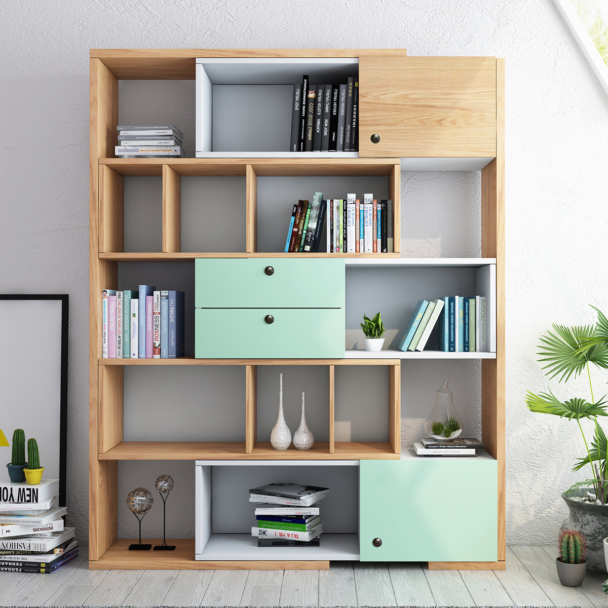 书柜 北欧简约创意网红伸缩多功能书架