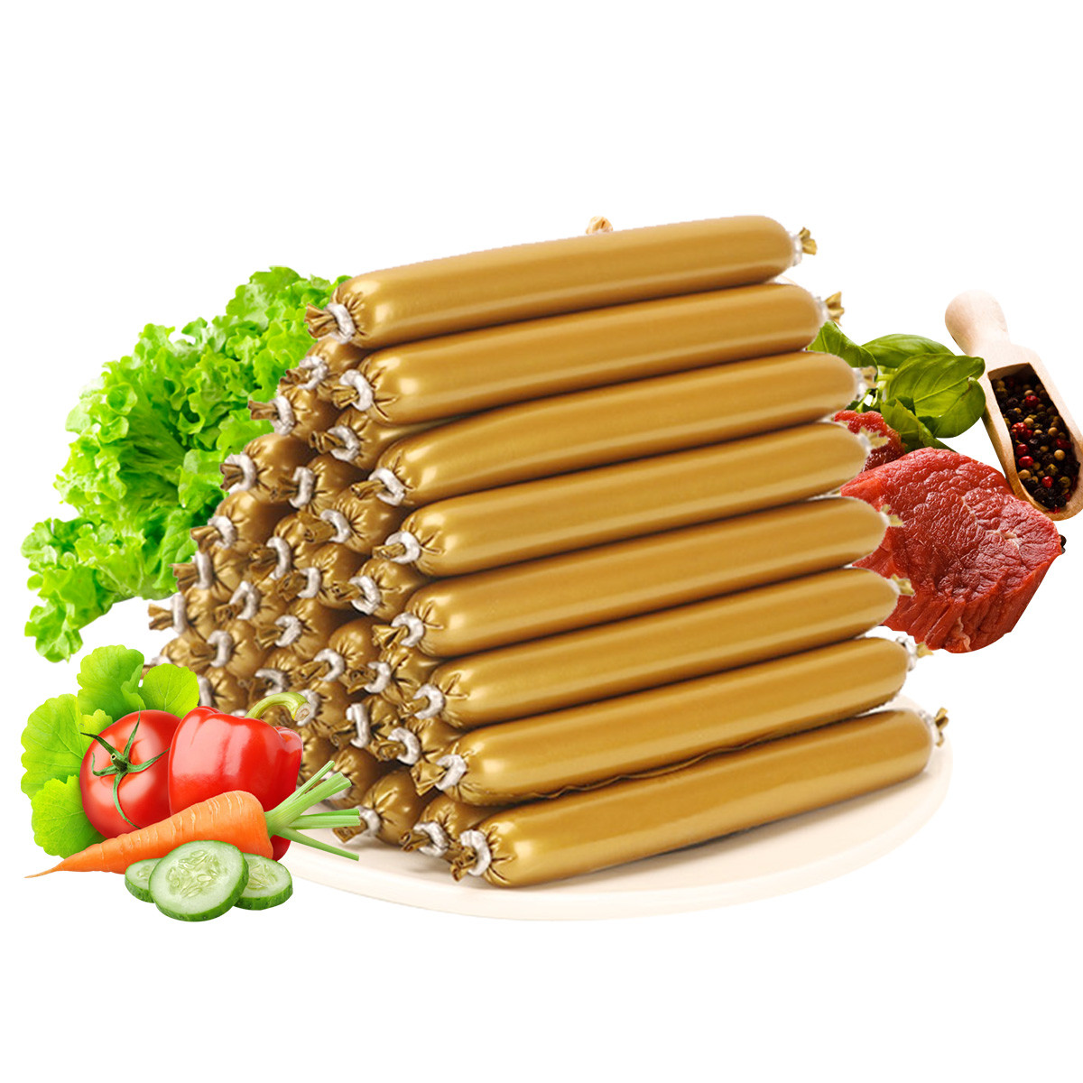 宠物零食狗狗鲜肉火腿肠150g10支装补钙低盐猫狗零食