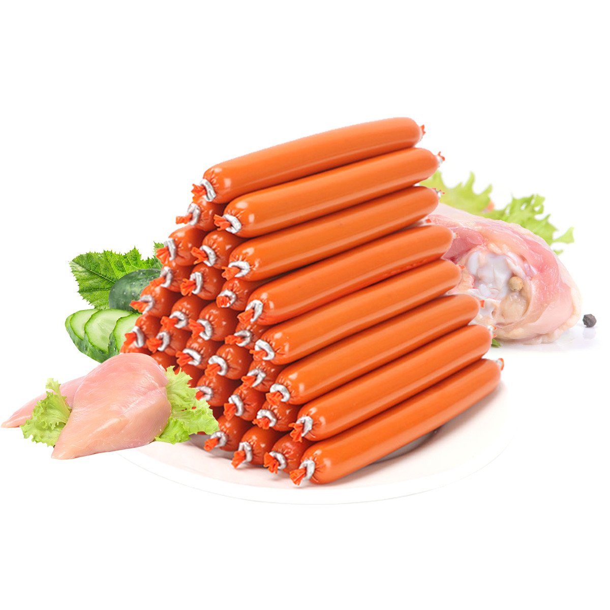 宠物零食狗狗鲜肉火腿肠150g10支装补钙低盐猫狗零食