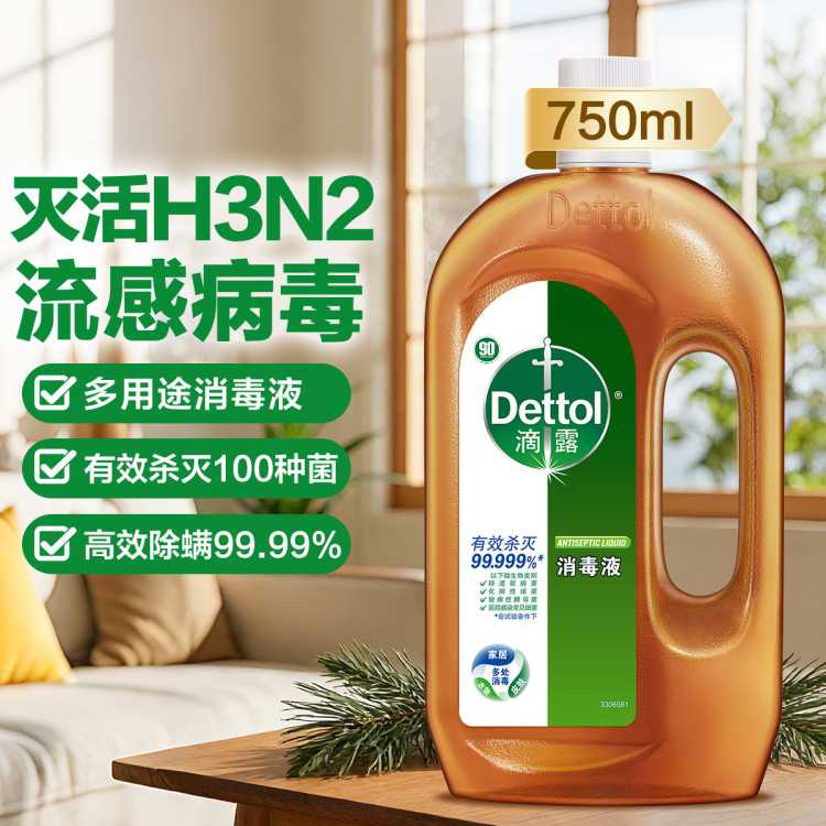 Dettol 【杀菌99.999%】滴露消毒液750ml多用途家用 安全温和 伤口也适用