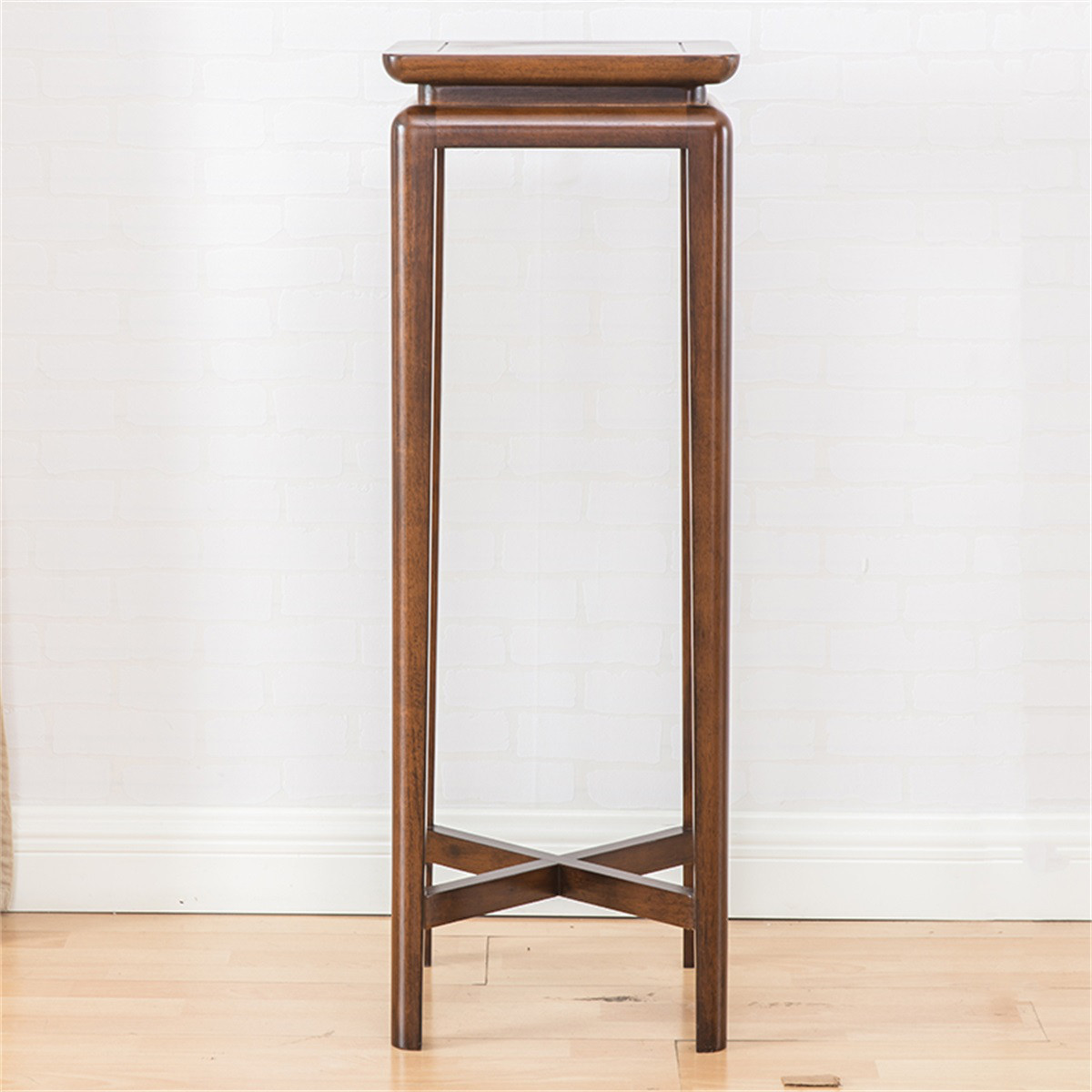 美式实木花架胡桃色花盆架置物架落地花架花瓶架简约花架