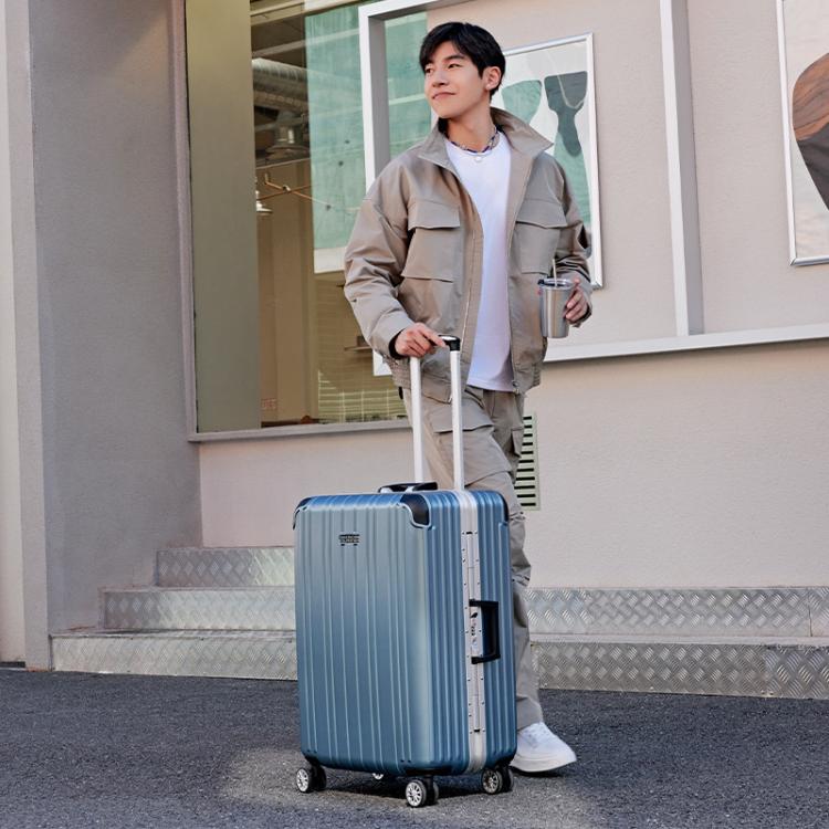 美旅 20英寸小型登机箱行李箱男商务铝框拉杆箱结实耐用行李箱TV3