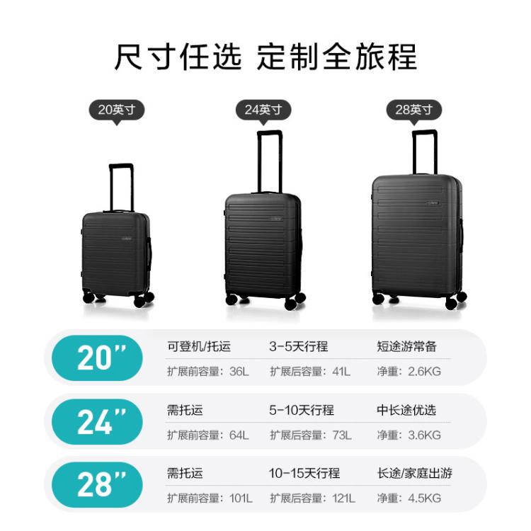 美旅 多巴胺登机箱女轻便扩展圆角高颜值耐用行李箱大容量旅行箱MC7