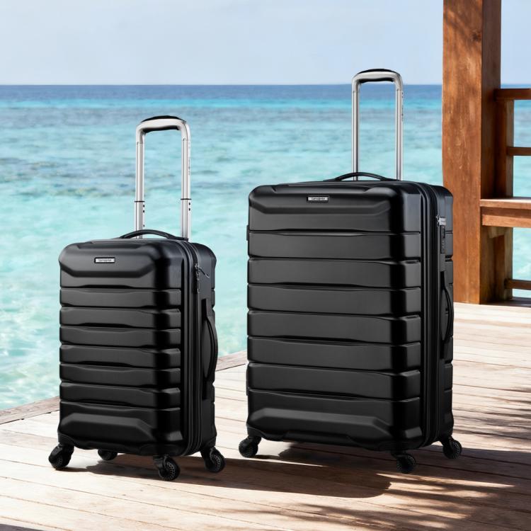 新秀丽 【出游套组】闺蜜同行可扩展时尚条纹黑色拉杆箱21/27寸旅行箱TD3