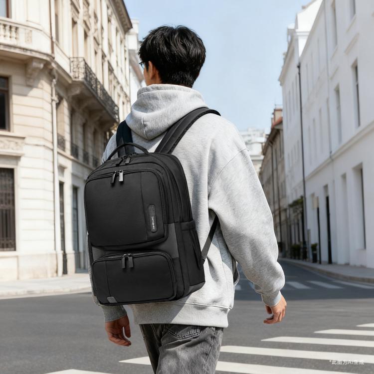 新秀丽 商务背包休闲双肩包大容量电脑包轻奢百搭书包 AN0