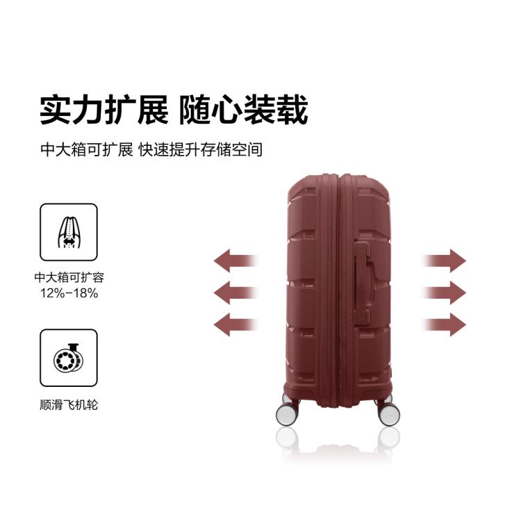 新秀丽 【轻便抗压】都市商务风大牌拉杆箱轻量通勤出差旅行箱 QM4