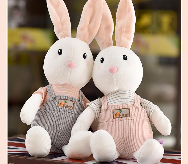 爱冰清 兔子毛绒玩具女生抱着睡觉公仔
