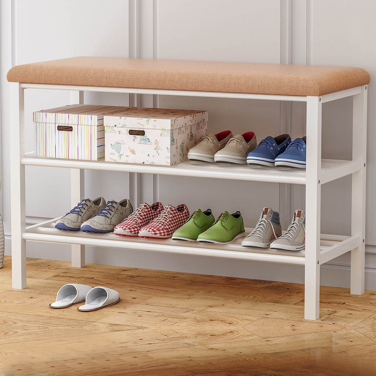 亚思特换鞋凳式鞋柜 穿鞋凳储物凳收纳现代简约换鞋登小凳子矮凳