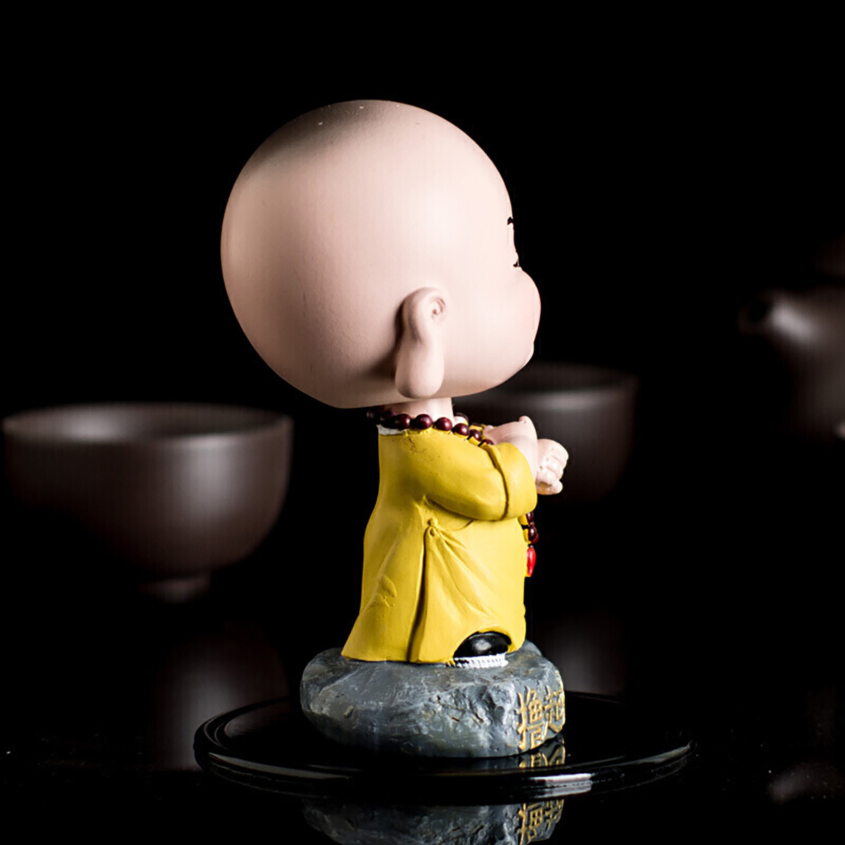 汽车摆件小沙弥卡通创意摇头小和尚 车载摆件车内饰品公仔弥勒 可爱