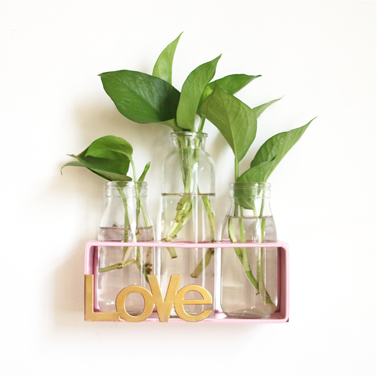 壁挂透明绿萝水培植物玻璃花瓶墙上小清新装饰花瓶 客厅家居摆件