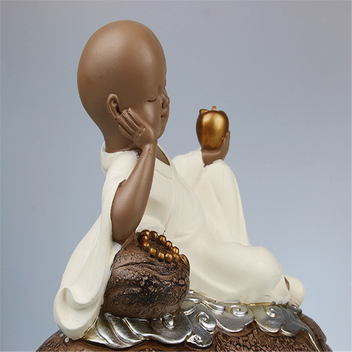 【平安是福】可爱禅意小和尚摆件 办公室书房书柜书桌创意小沙弥