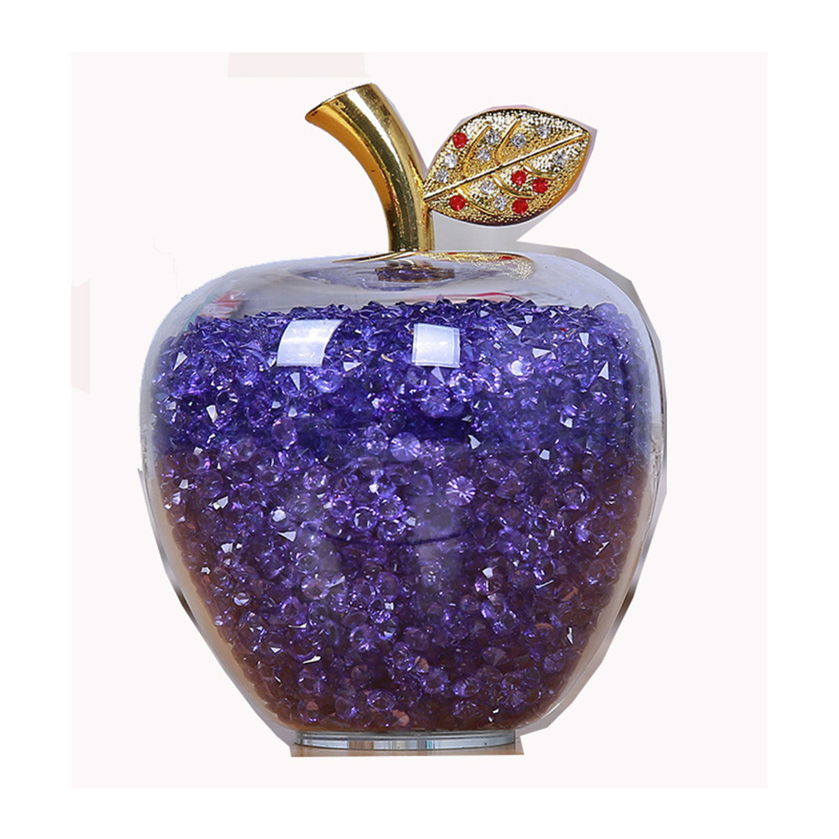 创意水晶苹果平安果平安夜圣诞礼物情人节水晶玻璃工艺品摆件
