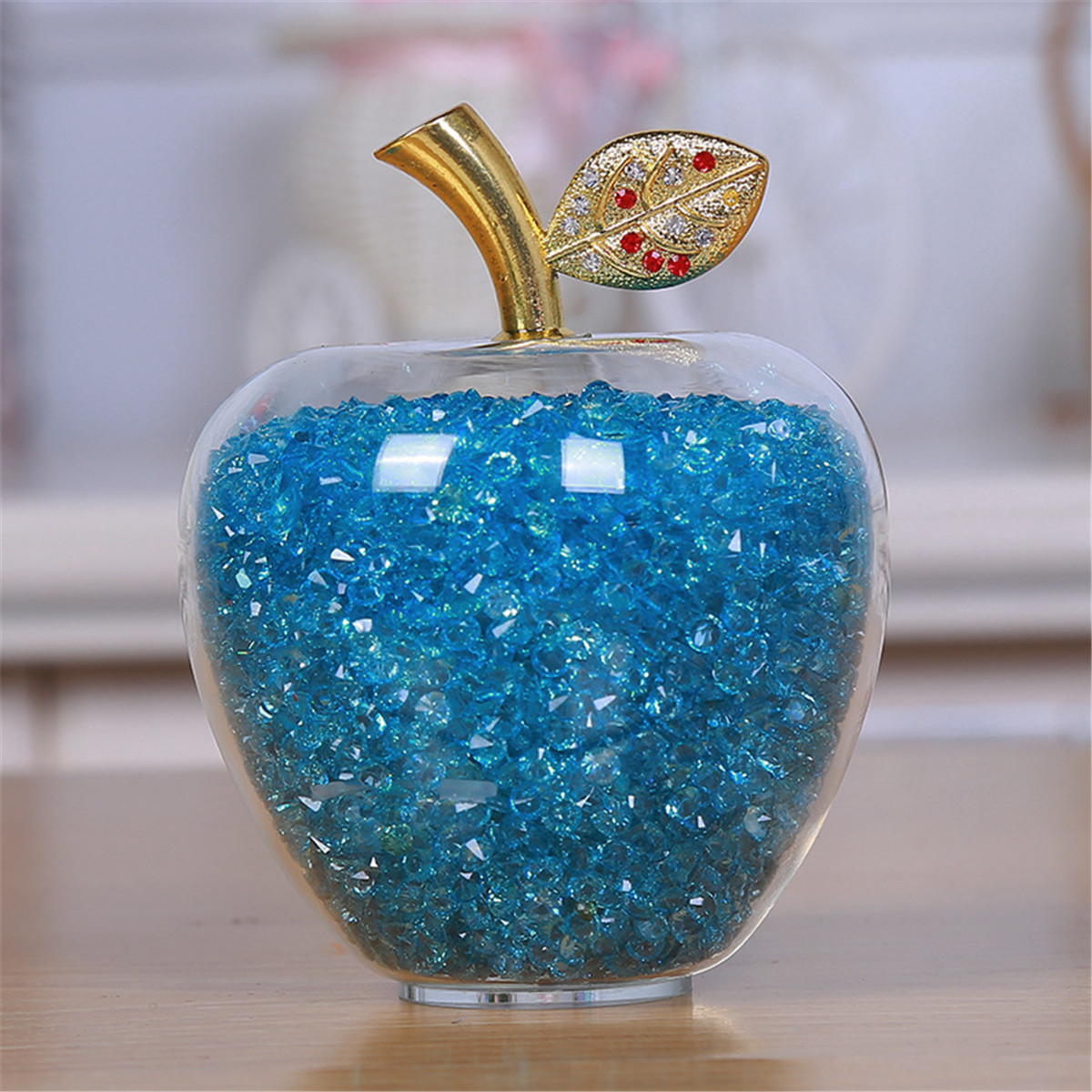 创意水晶苹果平安果平安夜圣诞礼物情人节水晶玻璃工艺品摆件