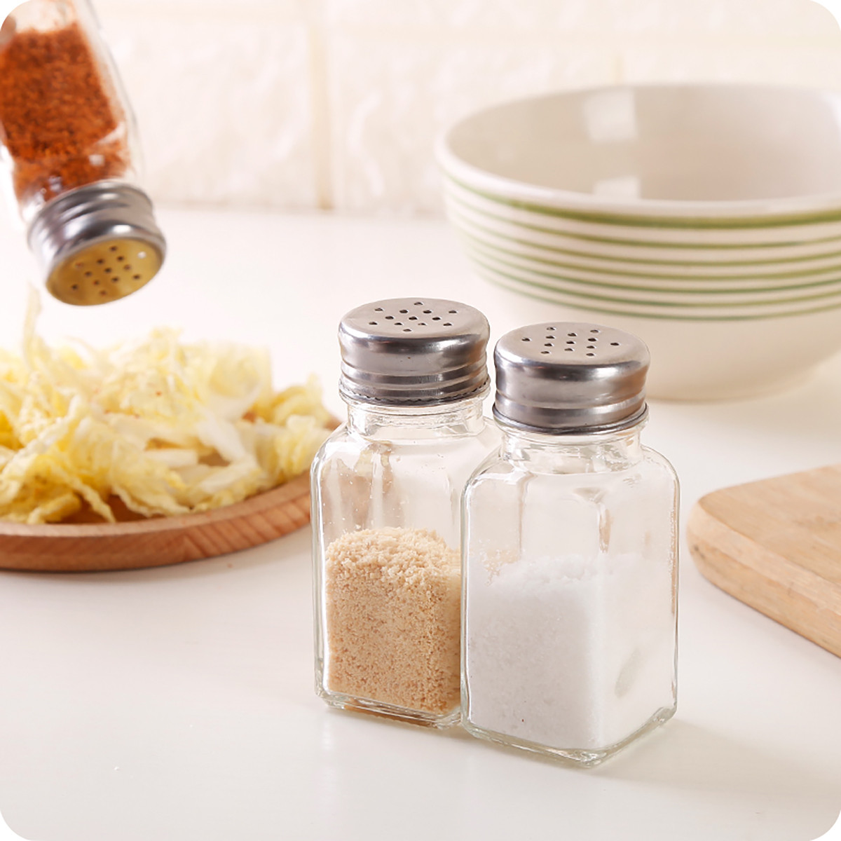 【3-5调料瓶玻璃】调料盒套装胡椒盐粉鸡精撒料瓶子厨房烧烤调味