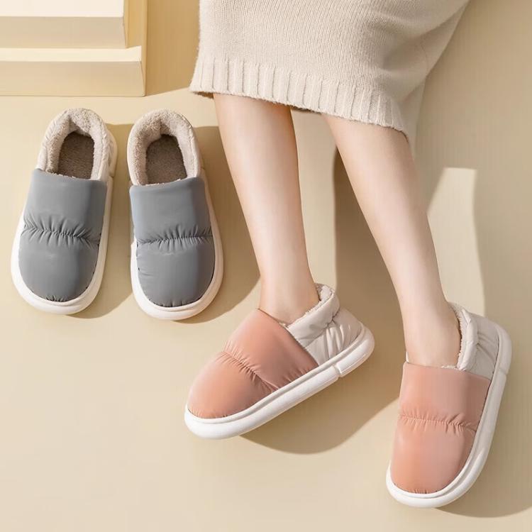 OIU 【断码处理】防水棉拖鞋男士冬季包跟居家情侣棉鞋女冬加绒毛拖鞋