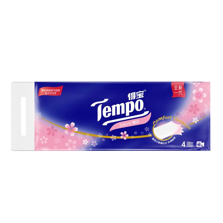 得宝 Tempo得宝樱花香味卷纸厕所家用卫生纸加厚可冲散160g10卷