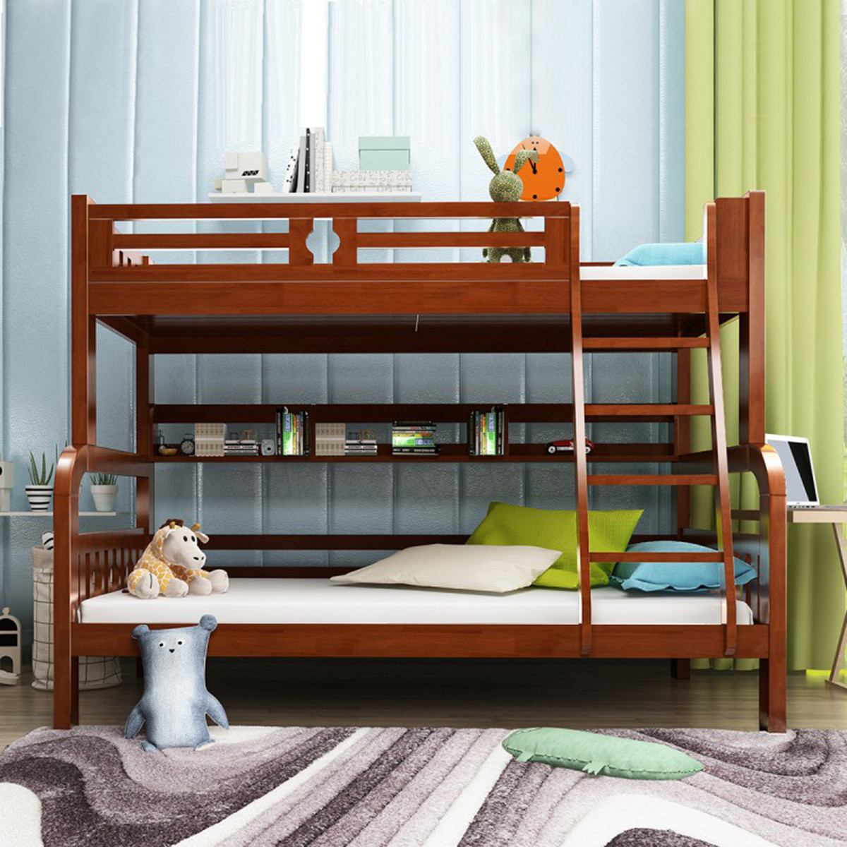 新款双层床抽屉床双层儿童双架床两层床纯实木上下铺家用高底铺床