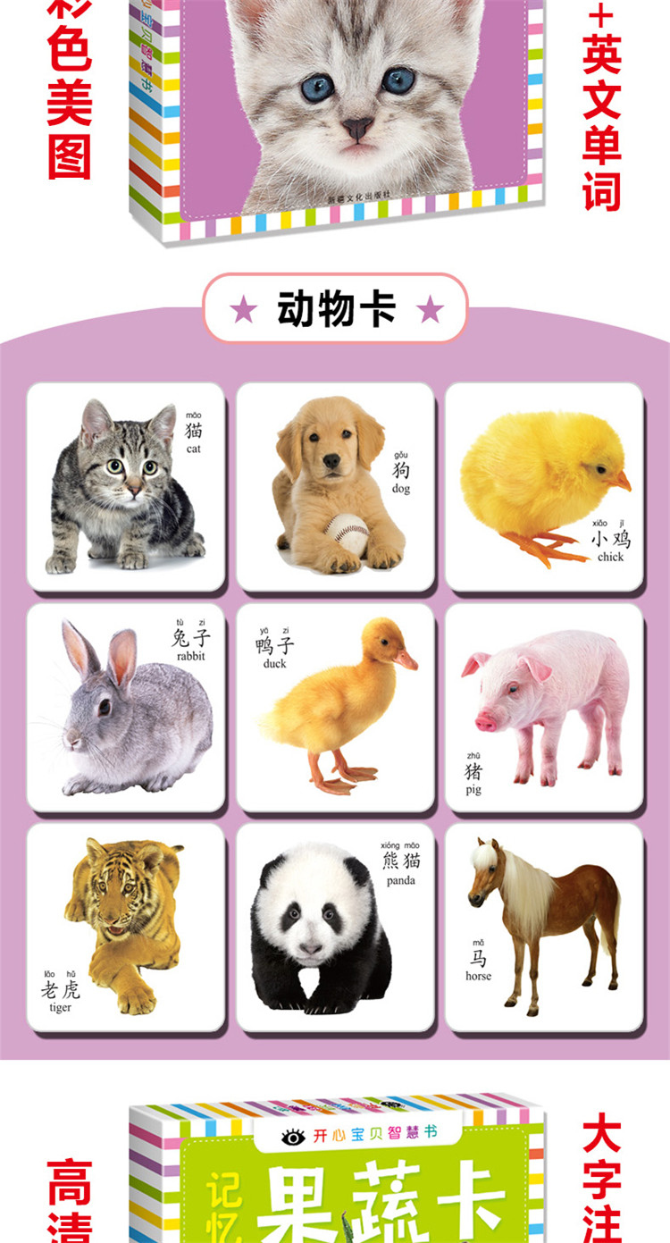 宝宝黑白卡片 婴儿早教卡视觉激发识图卡认知书激发视觉卡黑白卡
