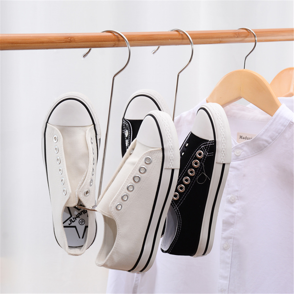 不锈钢鞋挂4个晒鞋架阳台挂钩晾晒架挂鞋子衣架晾鞋架