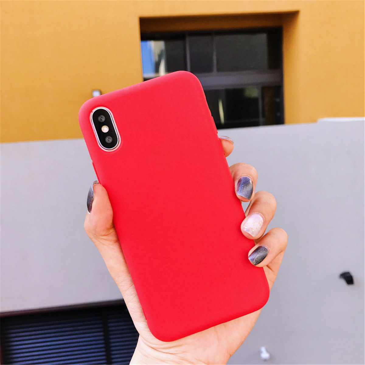 雷齐格适用iphone6s手机壳苹果xsmax保护套实色糖果色color10大红 唯品会