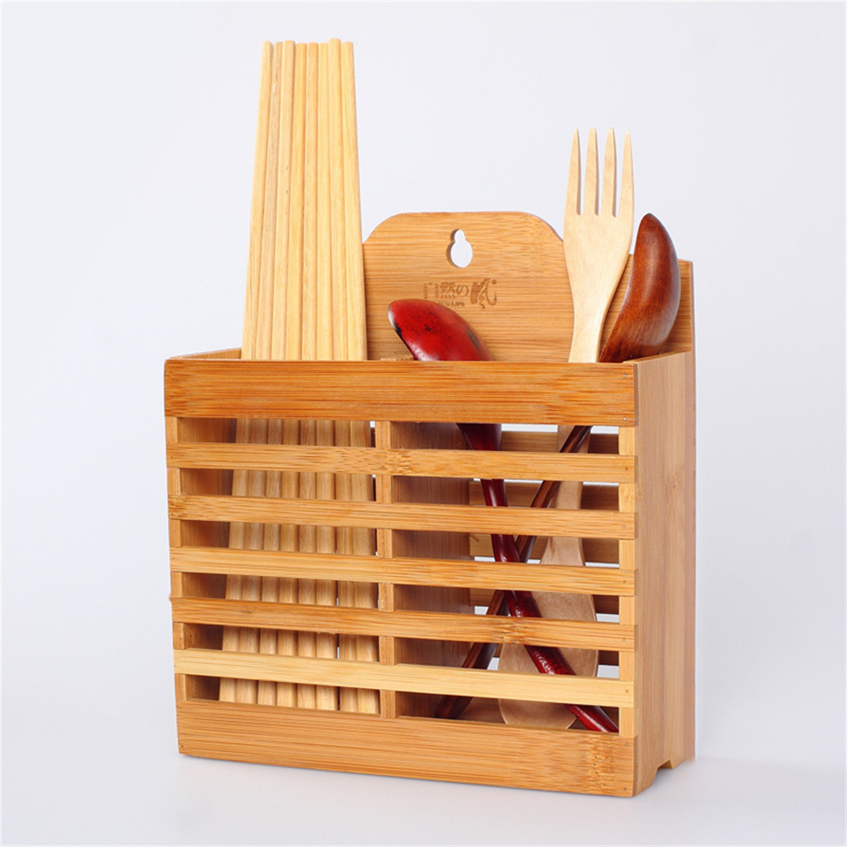 日式创意竹木质筷子筒筷盒 沥水筷子架筷子筒盒餐具收纳