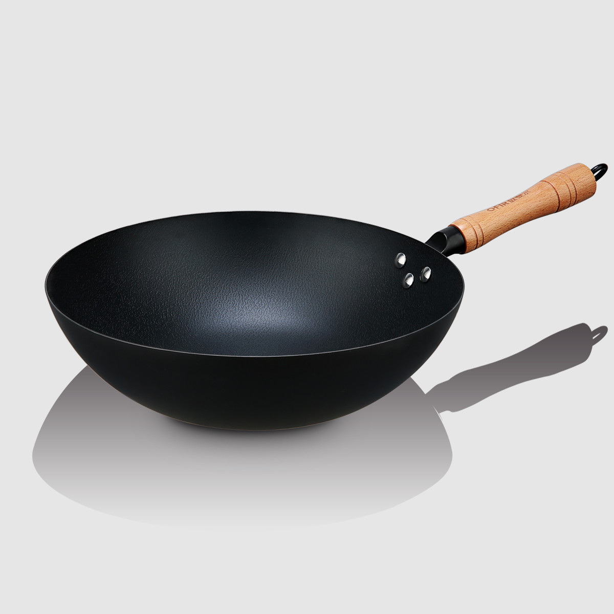 章丘精铸锻打铁炒锅不生锈精铁锅无涂层氮化锈不了锅平底都能用