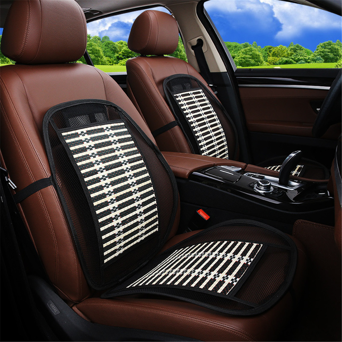 汽车竹片坐垫竹丝凉垫面包车通用汽车坐垫家居办公夏季凉席座垫