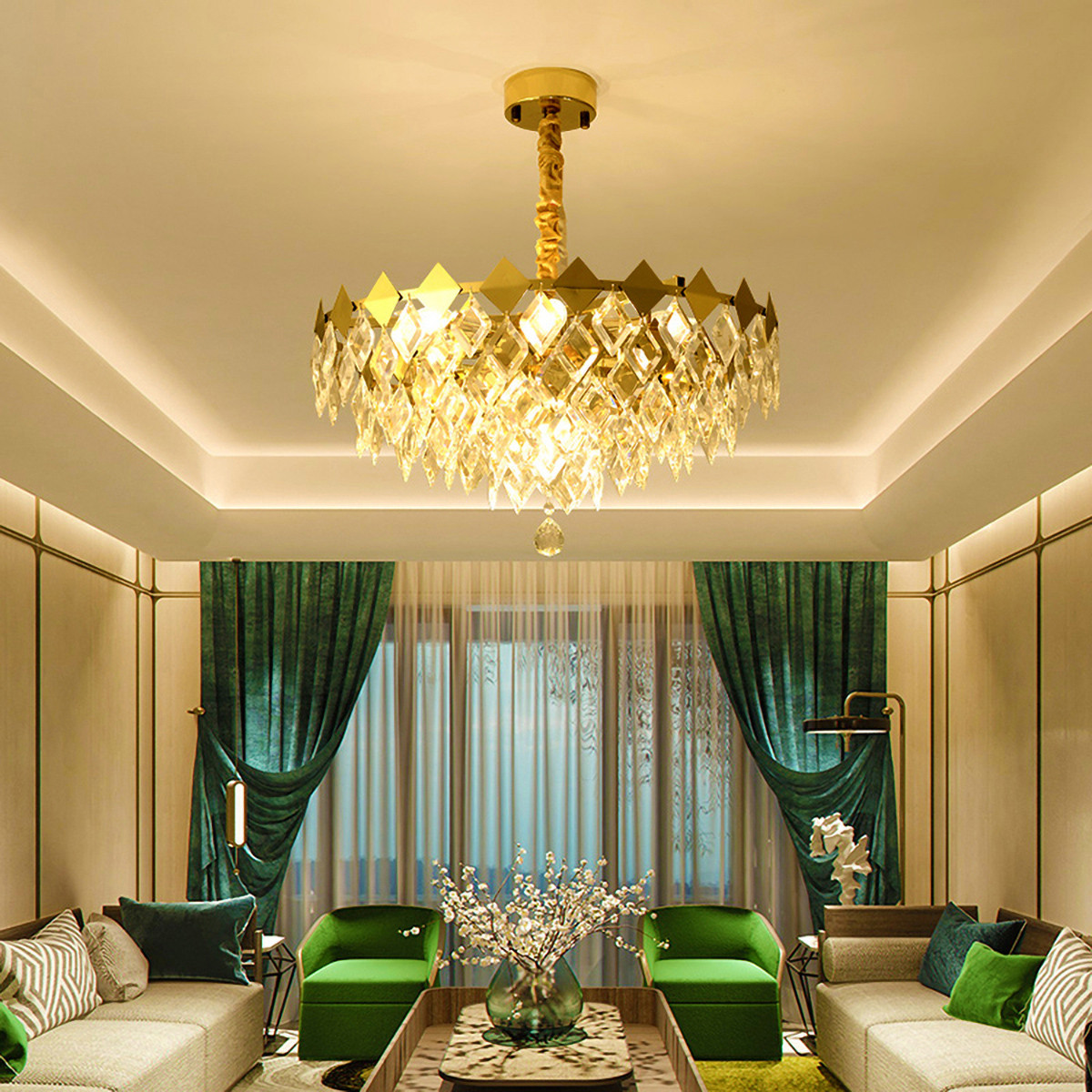 后现代简约水晶吊灯客厅轻奢客厅灯餐厅灯创意百搭水晶吊灯卧室灯