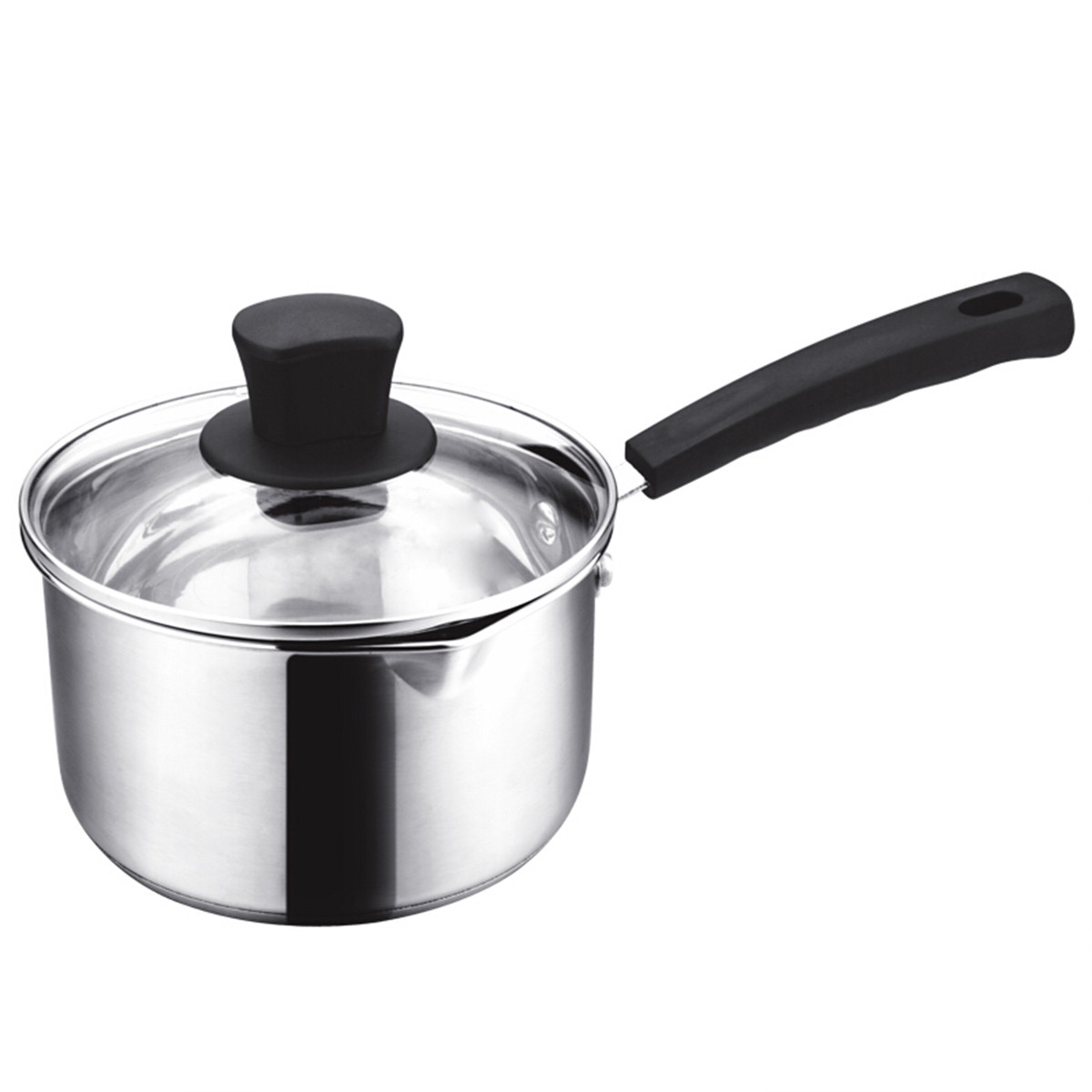 美厨304不锈钢奶锅汤锅 18cm泡面煮奶辅食锅复底炉灶通用