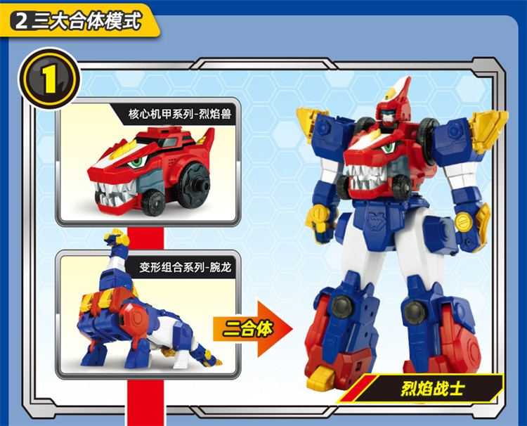 百兽总动员 变形机器人五合体玩具语音发光男孩儿童礼物