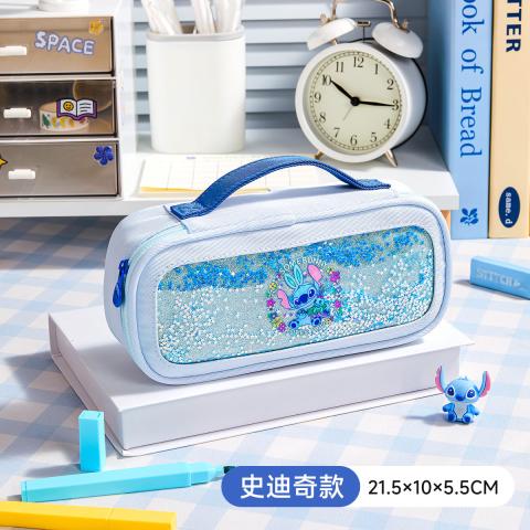 迪士尼 儿童笔袋铅笔盒小学生女生上学专用笔袋初中大容量多层笔袋文具盒 图片 1