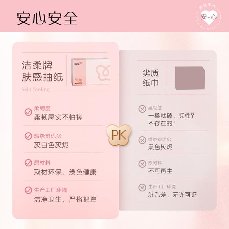 洁柔 【加量6包发24包】粉face柔软100抽纸巾整箱肤感卫生餐巾纸