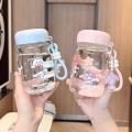 HELLOKITTY 三丽鸥正版授权水杯女生高颜值便携耐高温防爆玻璃杯办公室喝水杯 图片 5